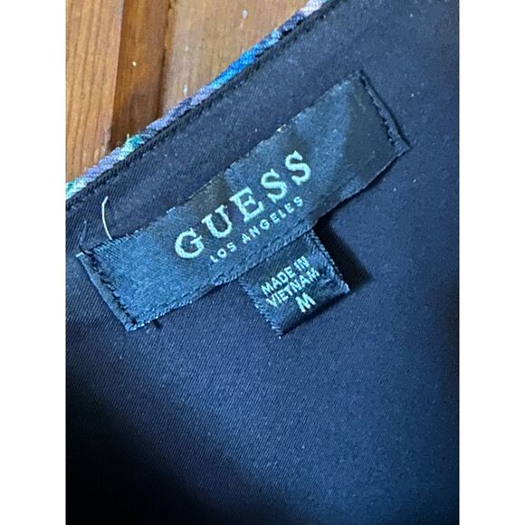 Guess Betty Black with White and Pink Floral Romper Cold Shoulder - Picture 2 of 8